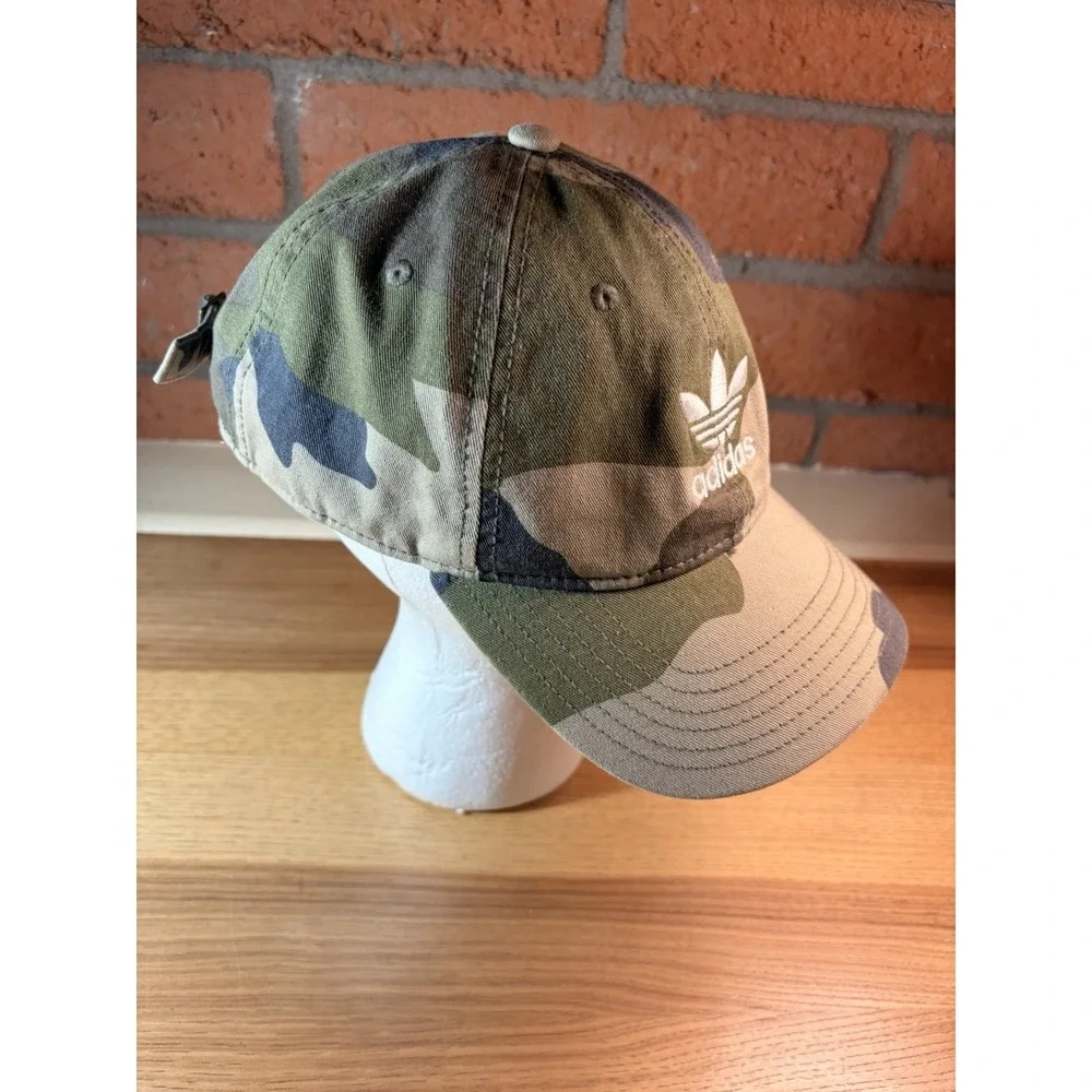 Adidas Trefoil Camo Strapback Adjustable Hat Cap Golf Tennis Dad Men Women Green